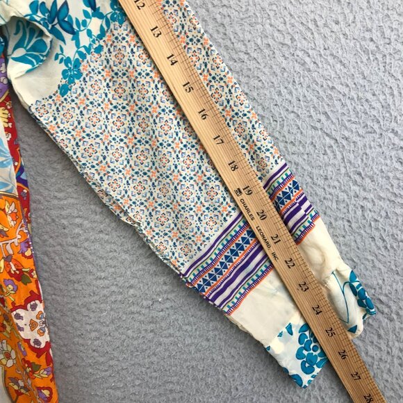 Johnny Was Floral Artsy Tunic Cupra Rayon Long Slv Boho Tropical Breezy Size MOp - Picture 5 of 13